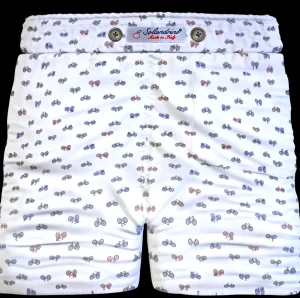 Bermuda bike fantasia bicicletta Pantaloncino Box Mare puro Cotone Shorts 2 tasche laterali Made in Italy