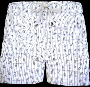 Bermuda Pantaloncino Drink Rigato Box Mare puro Cotone Shorts 2 tasche laterali Made in Italy
