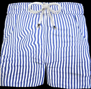 Bermuda Pantaloncino Fantasia Puro Cotone Blu Shorts 2 tasche laterali Made in Italy
