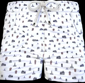 Bermuda Pantaloncino Fantasia Milano Puro Cotone Shorts 2 tasche laterali Made in Italy