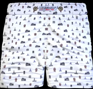 Bermuda Pantaloncino Fantasia Milano Puro Cotone Shorts 2 tasche laterali Made in Italy