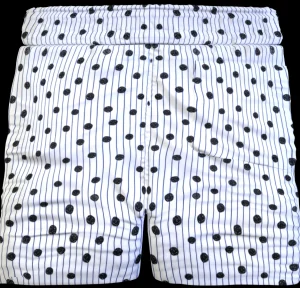 Bermuda Pantaloncino Pois Rigato Box Mare puro Cotone Shorts 2 tasche laterali Made in Italy