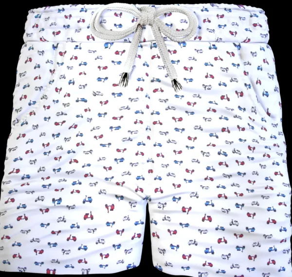 Bermuda Pantaloncino Vespa Style puro cotone Shorts 2 tasche laterali Made in Italy