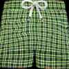 Bermuda Shorts Fantasia check scozzese giallo fluo 100% cotone Pantaloncino 2 tasche laterali Made in Italy