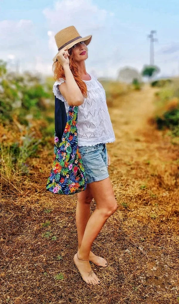 Borsa Mare in tessuto cotone fashion Design hawaii 20 Made in Italy