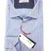 Camicia a quadri azzurra quadretti vichy alta qualità made in italy