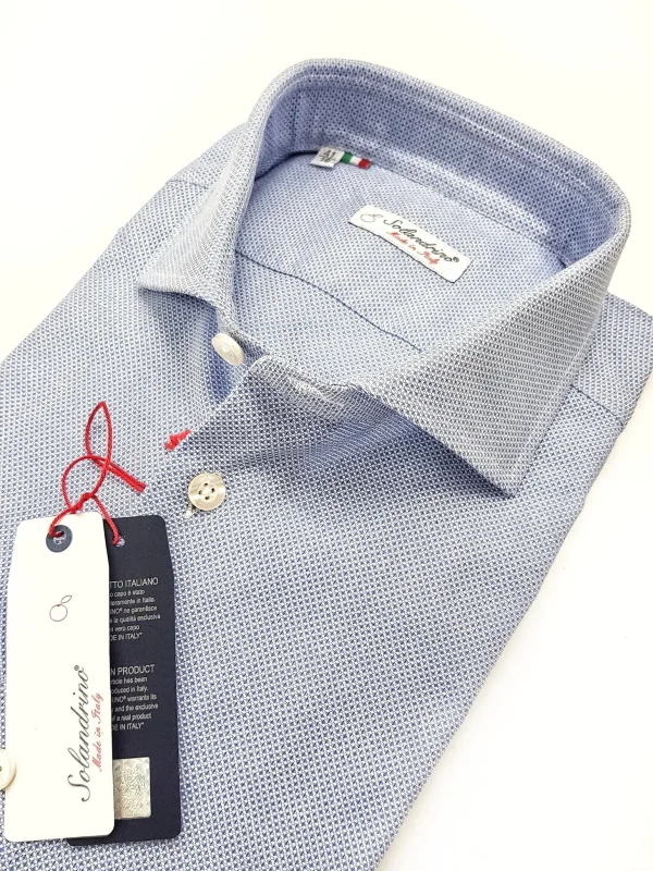 Camicia Azzurra puro cotone nido d'ape giro inglese
