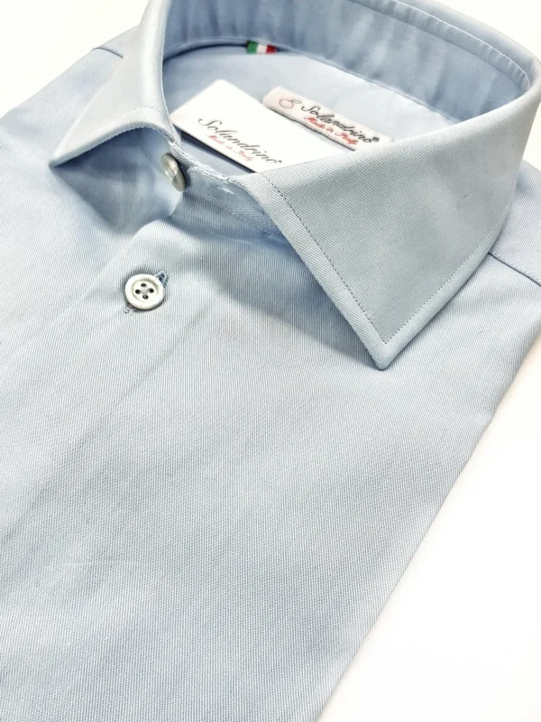 Camicia Azzurra puro cotone TWILL elegante formal