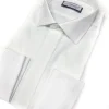 Camicia bianca elegante Oxford armaturato alta qualità polsini gemelli puro cotone made in italy white shirt Oxford double cuffllink