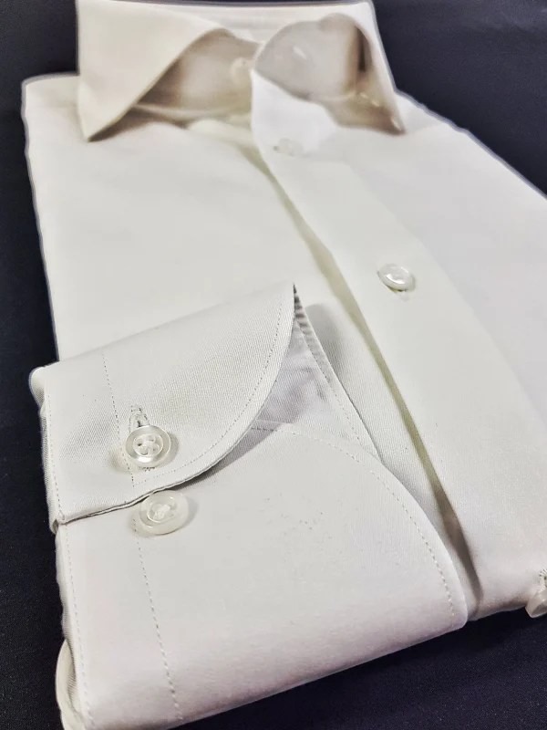 Camicia Bianca formale popeline bianco liscio cotone made in italy