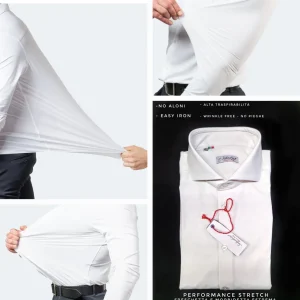 Camicia Bianca Stretch No Stiro No Piega No Iron anti alone made in italy massima traspirabilità