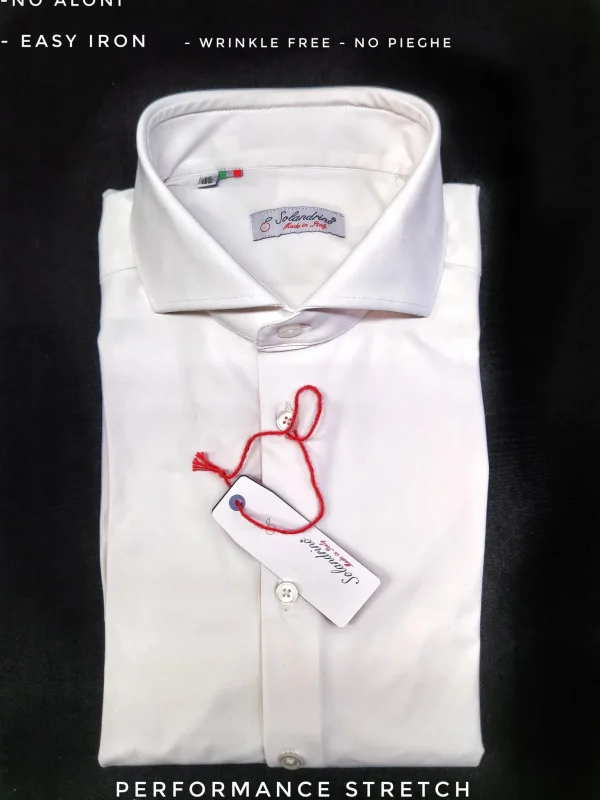Camicia Bianca Stretch No Stiro No Piega No Iron anti alone made in italy massima traspirabilità