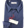 Camicia blu popeline cotone made in italy Blue Navy shirt
