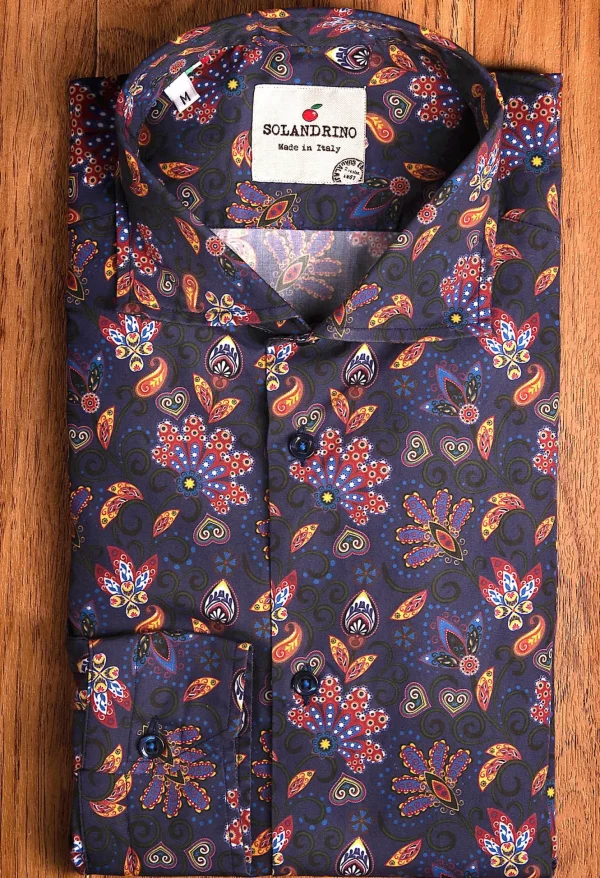 Camicia Fashion paisley cotone fantasia fiorato made in italy