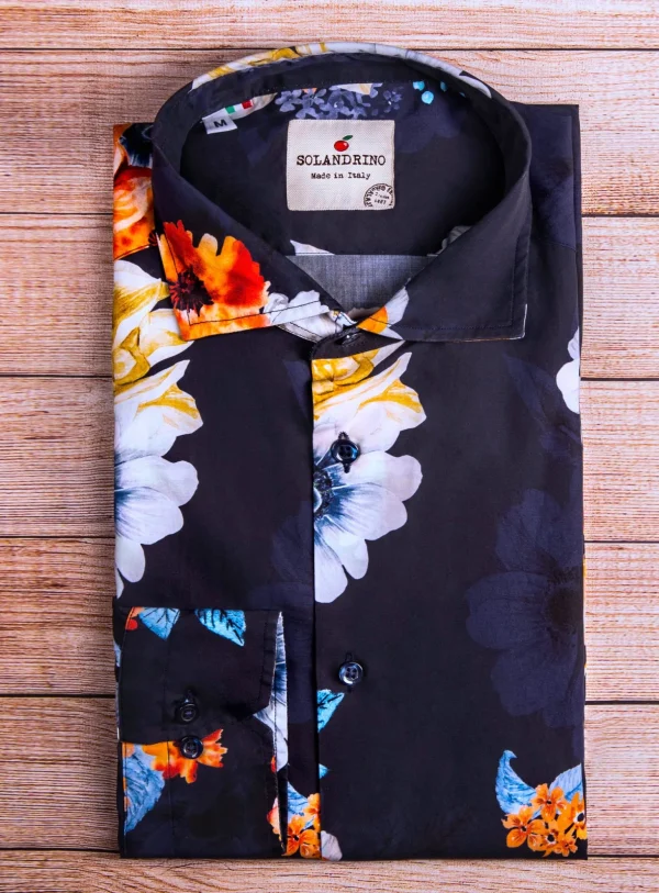 Camicia fiorata Fashion cotone fantasia cotone made in italy
