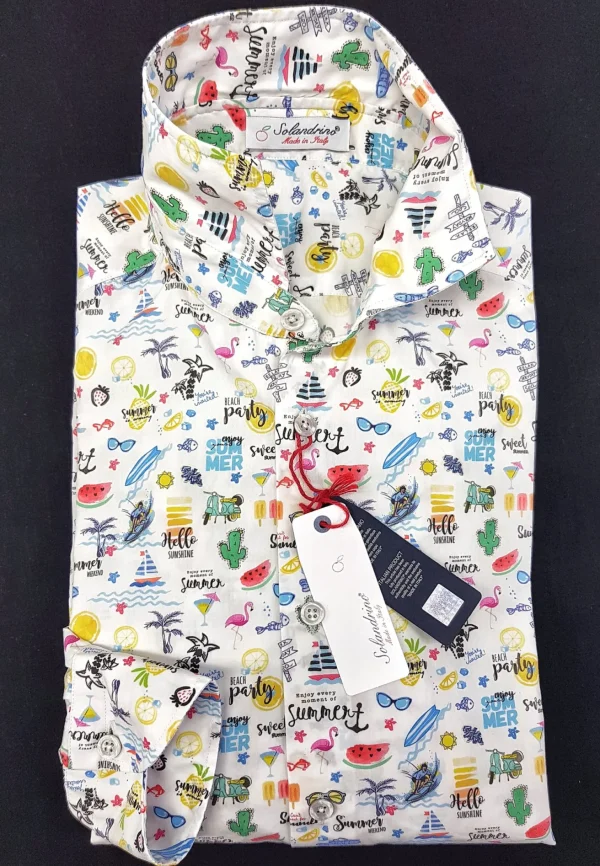 Camicia hawaiana puro cotone fantasia HOLIDAY made in italy hawaii design