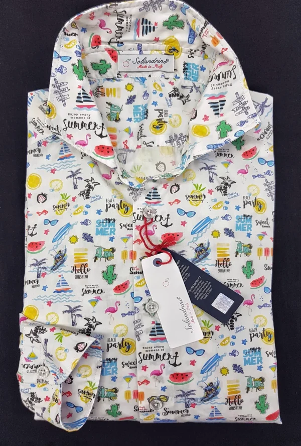 Camicia hawaiana puro cotone fantasia HOLIDAY made in italy hawaii design