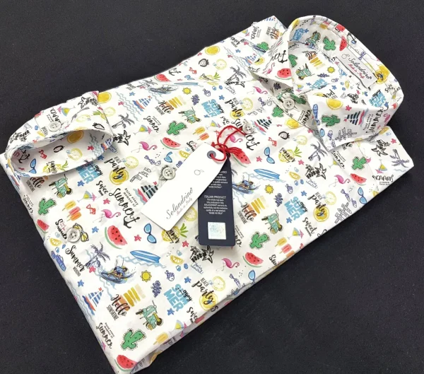 Camicia hawaiana puro cotone fantasia HOLIDAY made in italy hawaii design