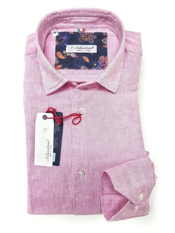 Camicia Rosa puro Lino made in Italy - Pink Linen Shirt