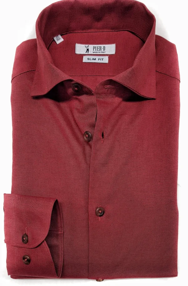 Camicia rossa in cotone Lino Rosso made in Italy - Red Linen Shirt
