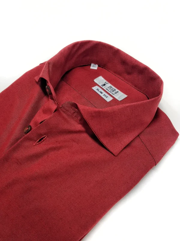 Camicia rossa in cotone Lino Rosso made in Italy - Red Linen Shirt