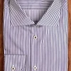 Camicia Uomo alta qualità puro cotone a righe blu navy made in Italy
