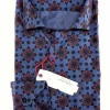 Camicia uomo DENIM blu FANTASIA FASHION BORDEAX puro cotone made in Italy Blue Navy shirt