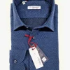 Camicia uomo jeans blu denim FANTASIA FASHION  puro cotone made in Italy Blue Navy shirt