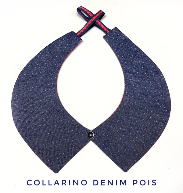 Colletto Donna fashion Design Denim Pois collarino cotone