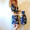 Copricostume Abito Camicia  Caftano donna fantasia viscosa navy paisley made in italy