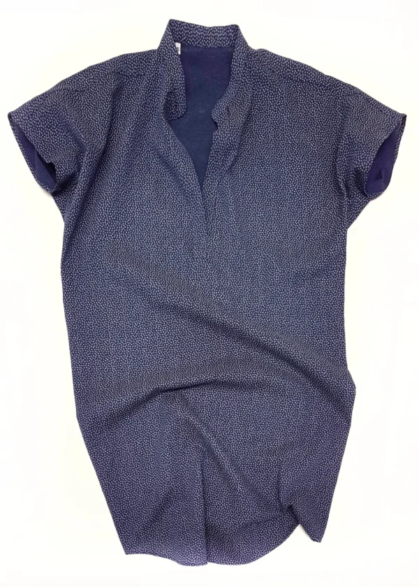 Copricostume Abito Camicia  Caftano donna fantasia Ischia pois cotone lino Made in italy