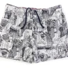 Costume da Bagno black & white  in cotone bianco nero  100% Boxer mare  slip interno Uomo Fantasia Fashion Nera Bianca 2 tasche laterali  Made in Italy