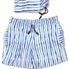 Costume da Bagno morbido tessuto slip interno  asciugatura rapida Boxer mare uomo fantasia Santorini con 2 tasche laterali Made in Italy