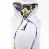 Felpa Bianca con Cappuccio Design Japan hills made in Italy Fantasia  100% cotone - Sweatshirt hoodie