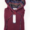 Felpa Bordeaux  con Cappuccio Design Barcellona made in Italy Fantasia 100% cotone -  Unisex Sweatshirt bordeaux Hoodie