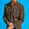 Giacca Overshirt Sahariana Overshirt Safari kaki brown militare  4 tasche gabardina 100% cotone Made in italy