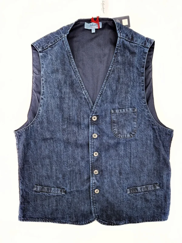 Gilet Panciotto Jeans Blue Denim in 100% Cotone Made in Italy