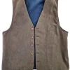 Gilet Panciotto marrone in cotone made in italy