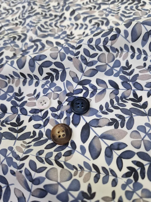 Pantaloncino in cotone Shorts Bermuda Fantasia flower blue 100% Cotone 2 tasche laterali Made in Italy