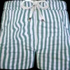 Pantaloncino  Shorts Bermuda Fasciato a righe  Verde 100% Cotone 2 tasche laterali Made in Italy
