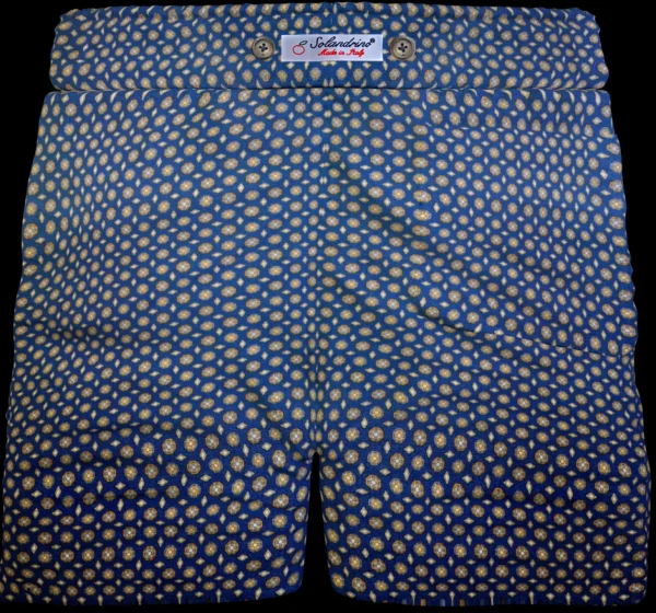 Pantaloncino  Shorts Bermuda Fantasia Blu 100% Cotone 2 tasche laterali Made in Italy