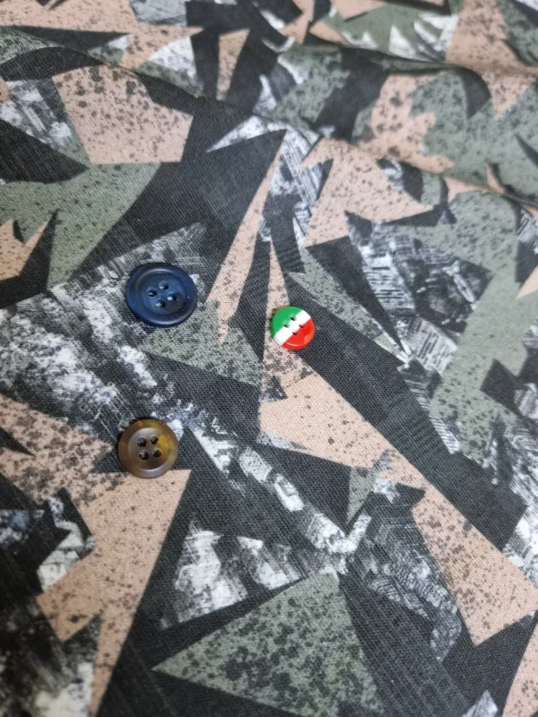 Pantaloncino  Shorts Bermuda Fantasia Camouflage verdone grigio marrone 100% Cotone 2 tasche laterali Made in Italy