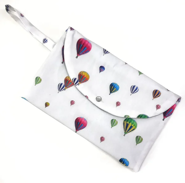 Pochette in tessuto fashion design Mongolfiera White Made in Italy