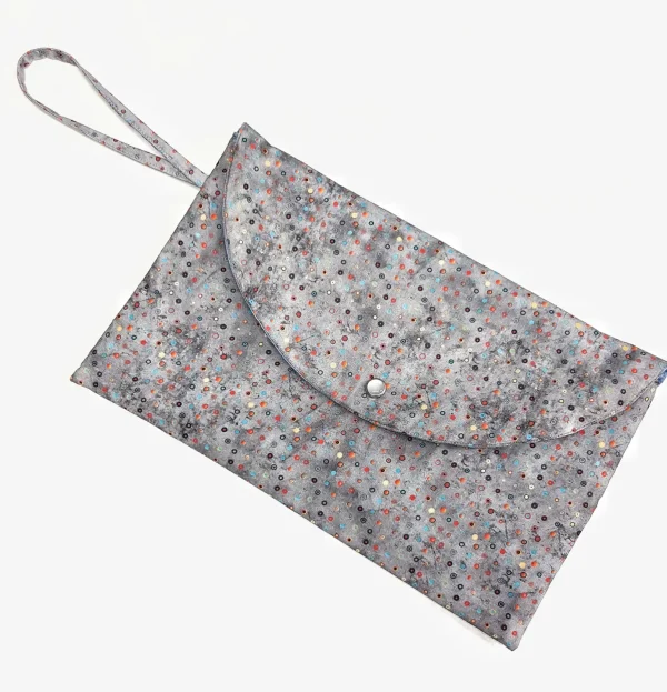 Pochette in tessuto fashion design vintage grey pois Made in Italy