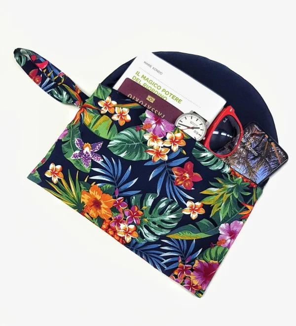 Pochette in tessuto fashion design Hawaii Made in Italy