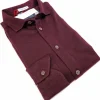 Polo Camicia bordeax vinaccia tegola Jersey in maglia morbida manica lunga alta qualità puro cotone  made in italy knit Jersey
