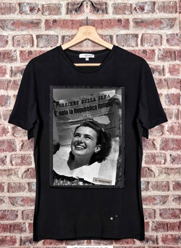 Tshirt made in italy 100% cotone jersey pettinato  -MODELLO RES-PUBBLICA -