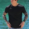 t-shirt Nera in lino made in Italy tshirt lino nero