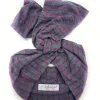 Turbante a righe in cotone Goffrato bordeaux e grigio antracite made in Italy fascia capelli hairband grey striped burgundy 100% cotton