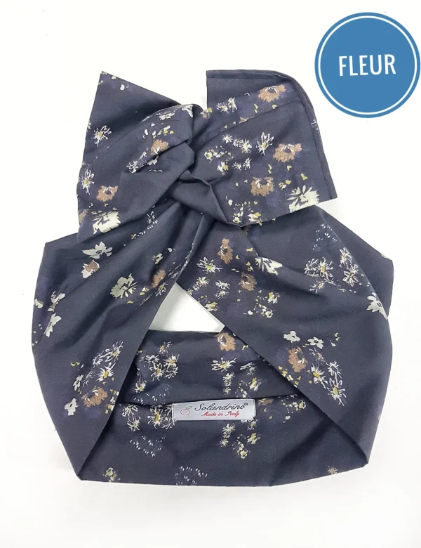 Turbante Fashion in cotone design Foliage Made in Italy